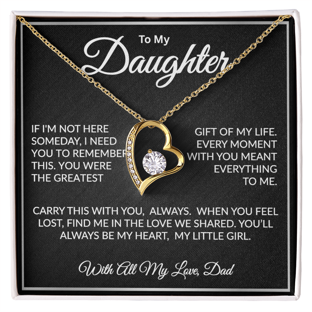 sentimental jewelry gift for daughter with message “you’ll always be my heart”