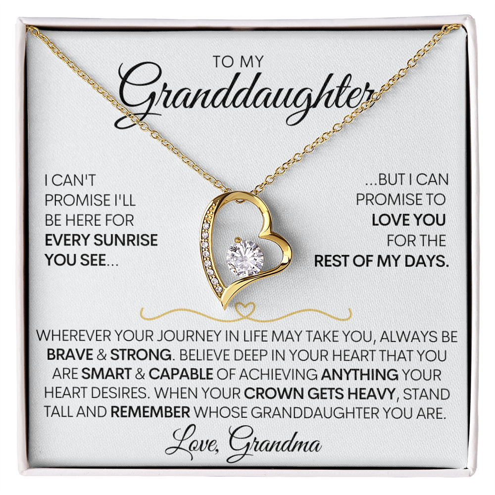 To My  Granddaughter | Brave and Strong | Forever Love Necklace