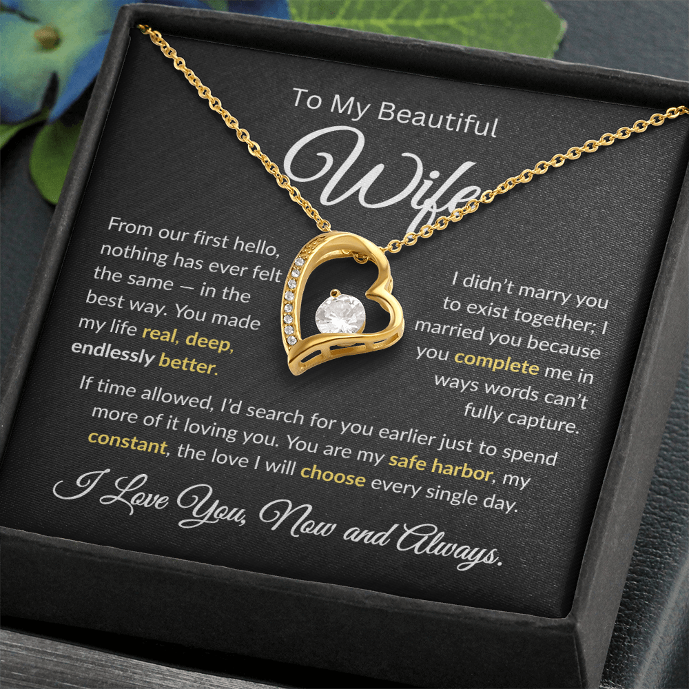 To My Beautiful Wife | My Constant | Forever Love Necklace