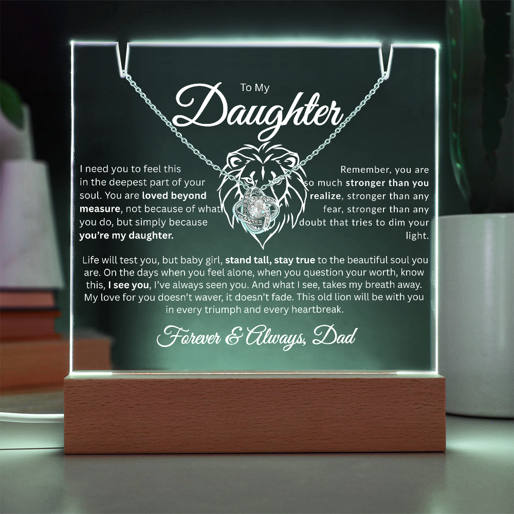 To My Daughter | Loved Beyond Measure | Acrylic/Necklace Combo