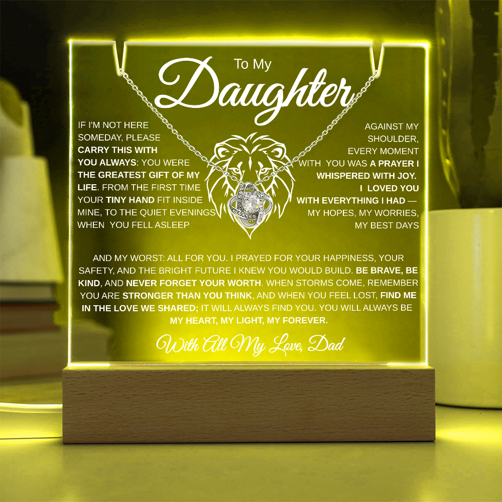 To My Daughter | My Greatest Gift | Acrylic Necklace Combo