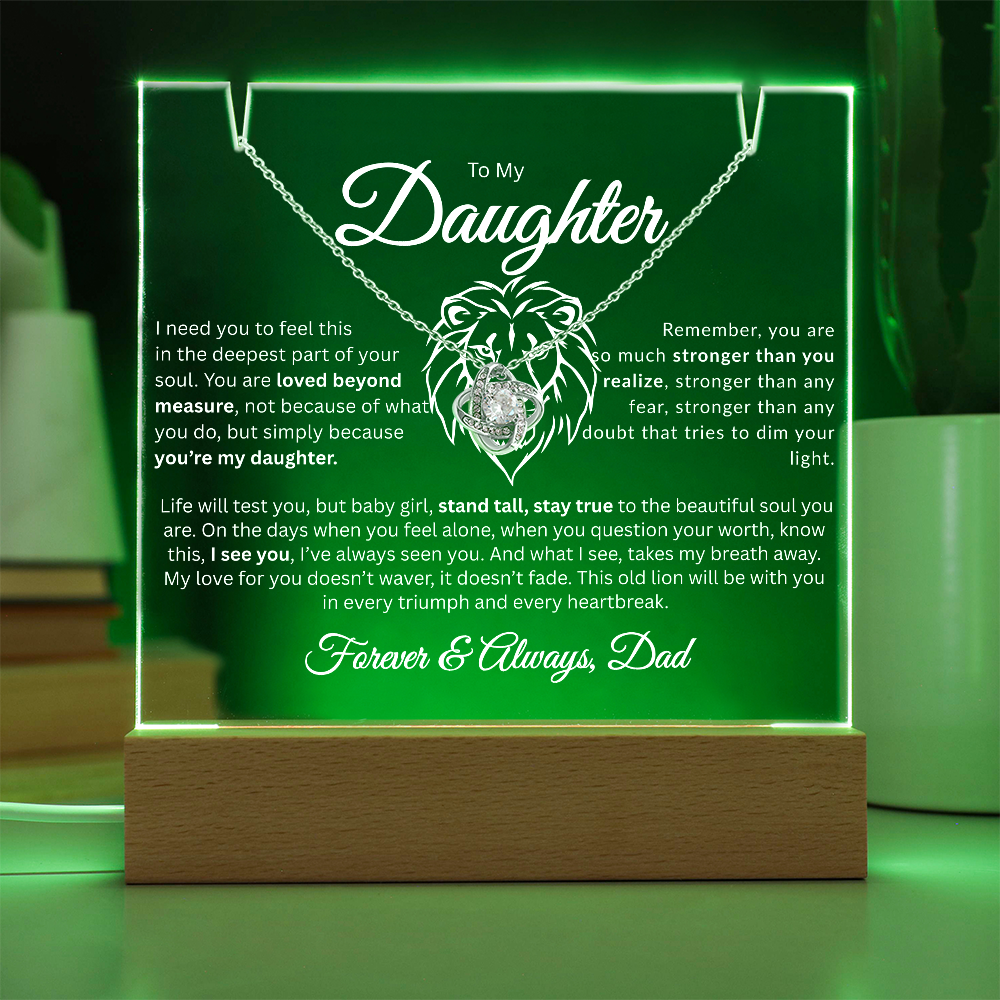 To My Daughter | Loved Beyond Measure | Acrylic/Necklace Combo