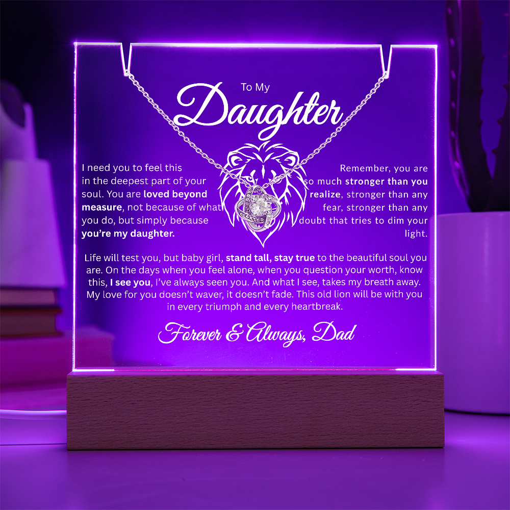To My Daughter | Loved Beyond Measure | Acrylic/Necklace Combo