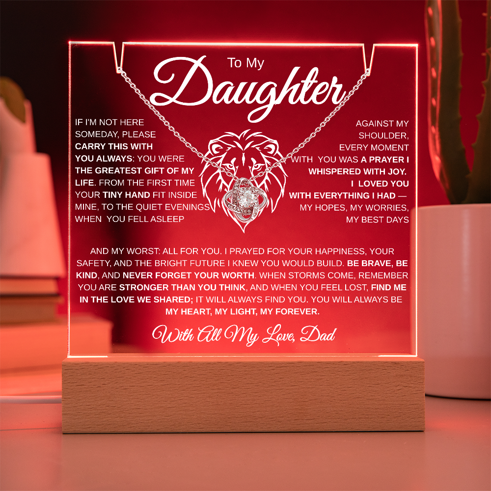To My Daughter | My Greatest Gift | Acrylic Necklace Combo