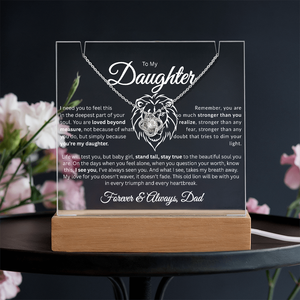 To My Daughter | Loved Beyond Measure | Acrylic/Necklace Combo