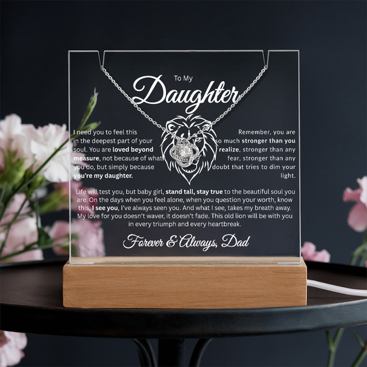 To My Daughter | Loved Beyond Measure | Acrylic/Necklace Combo