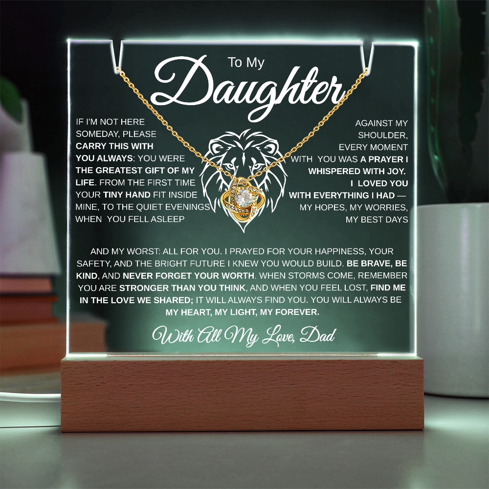 To My Daughter | My Greatest Gift | Acrylic Necklace Combo