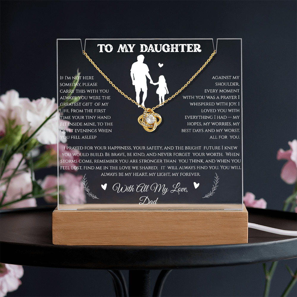To My Daughter | My Greatest Gift | Acrylic Necklace Combo