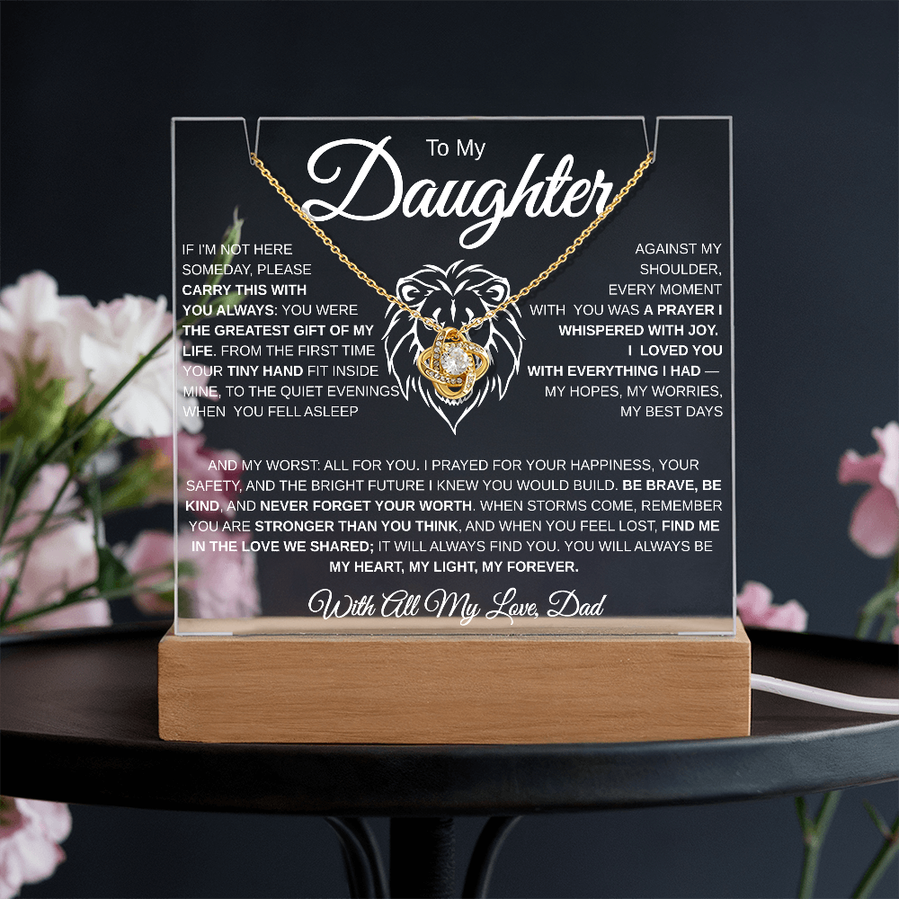To My Daughter | My Greatest Gift | Acrylic Necklace Combo