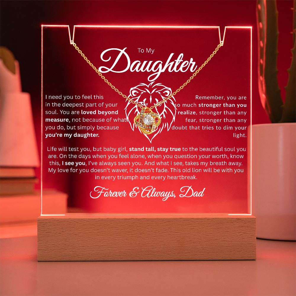 To My Daughter | Loved Beyond Measure | Acrylic/Necklace Combo