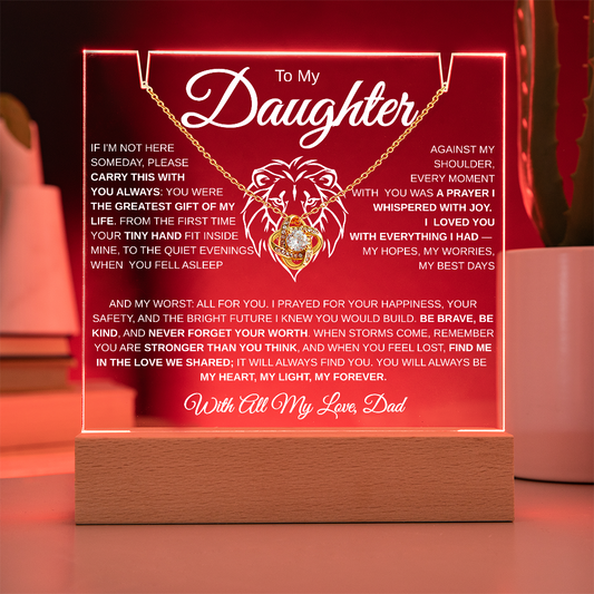 To My Daughter | My Greatest Gift | Acrylic Necklace Combo