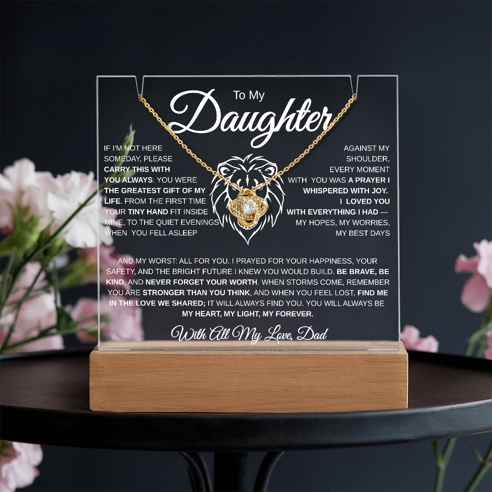 To My Daughter | My Greatest Gift | Acrylic Necklace Combo