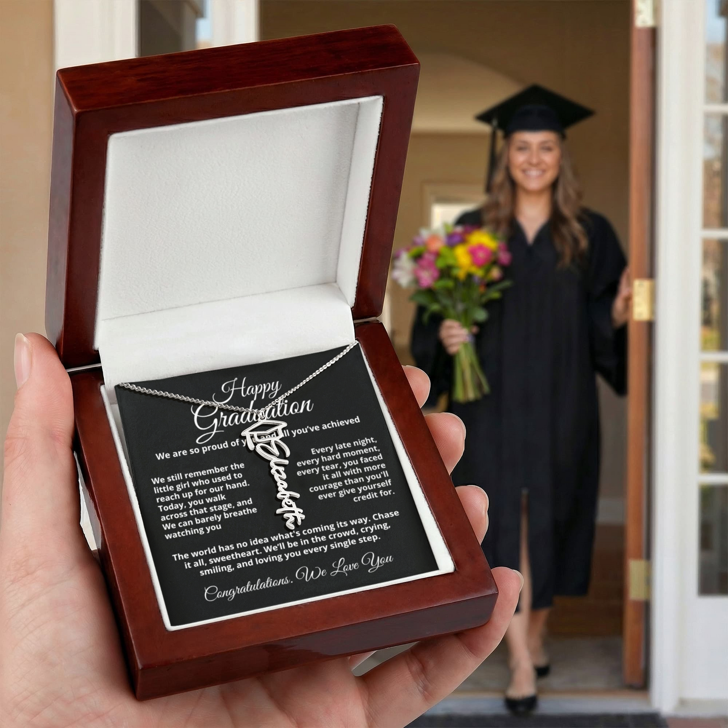 Graduation card message for daughter from dad and mom