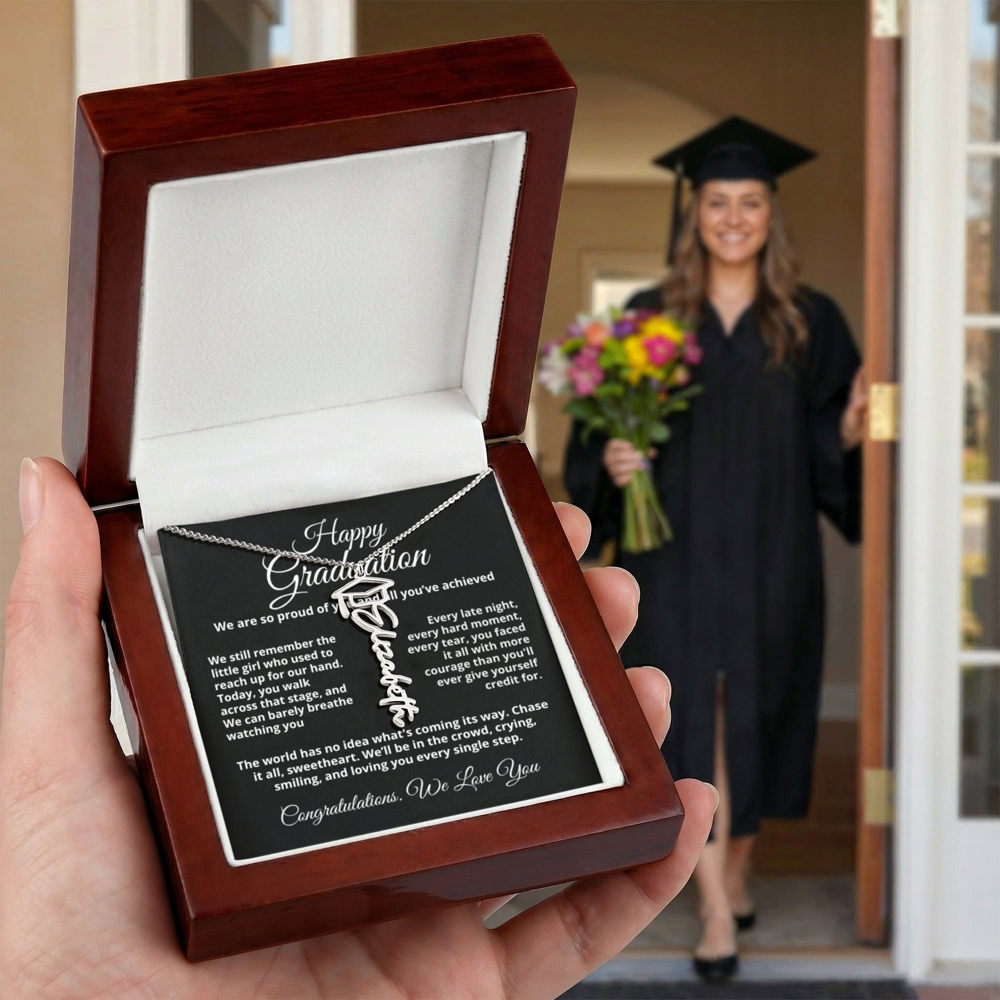 Graduation card message for daughter from dad and mom