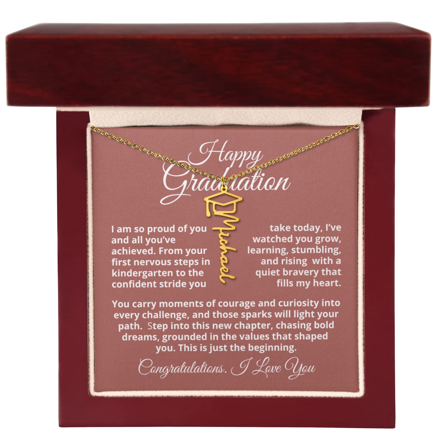 proud of you daughter graduation gift necklace