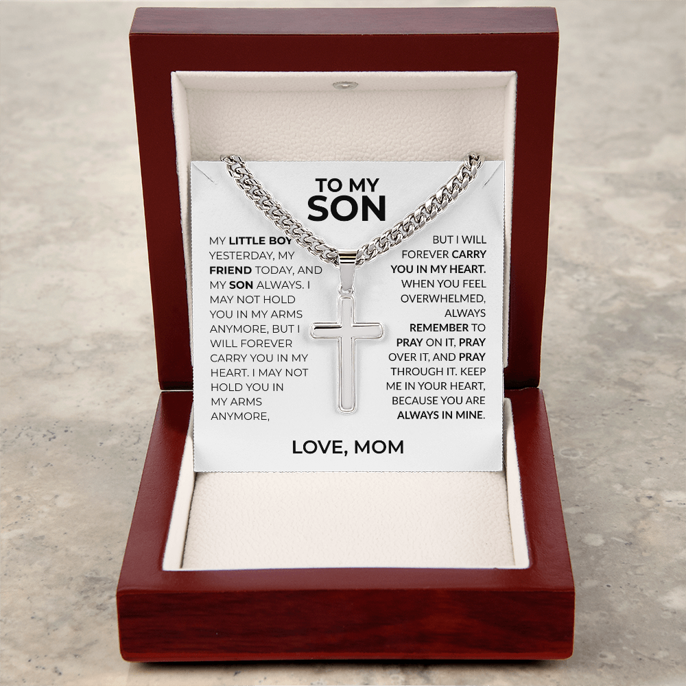 son gift from mom cross necklace keepsake