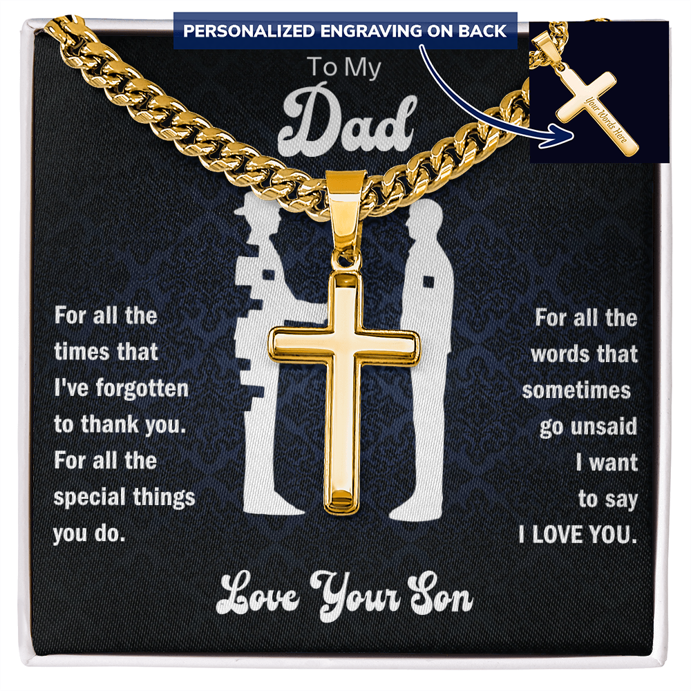 religious cross necklace with engraving gift for him
