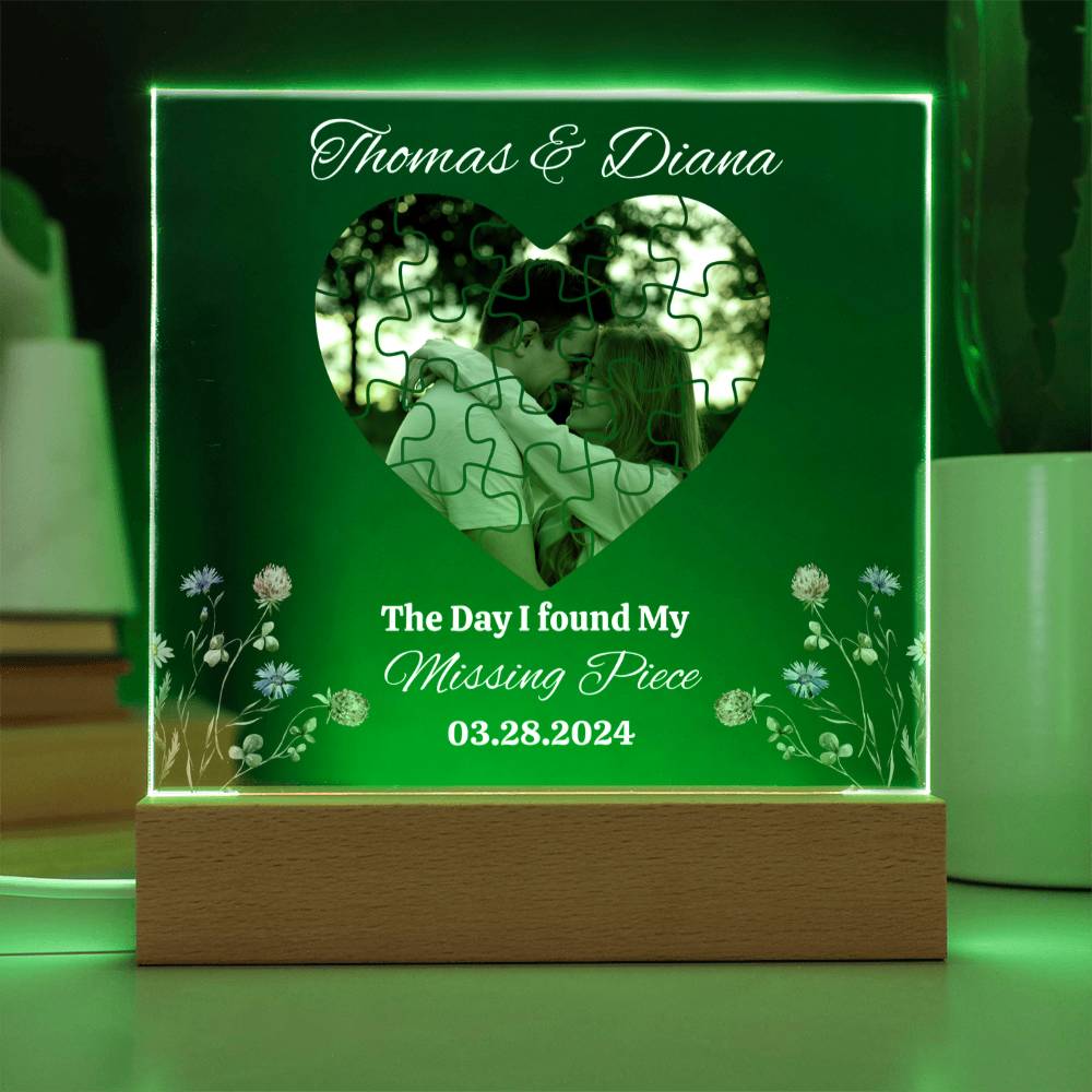 Found My Missing Piece | Personalized Acrylic Square Plaque (Wht)