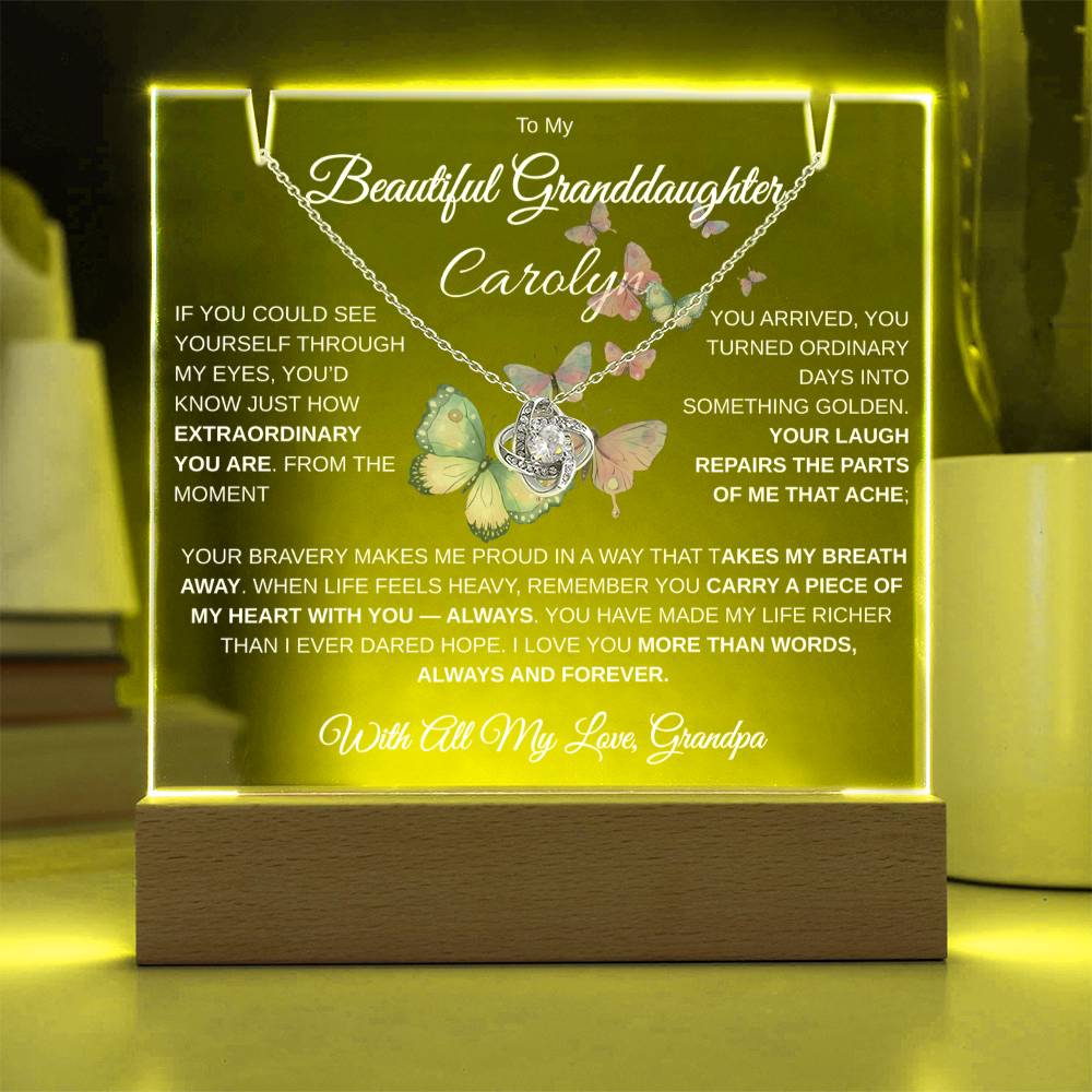 To My Beautiful Granddaughter | Personalized Keepsake Acrylic Bundle (Love Knot)