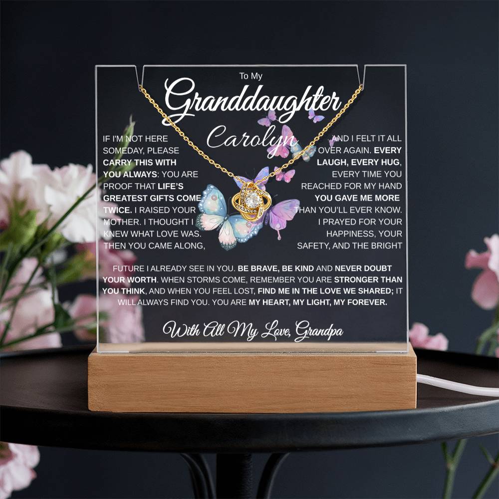 To My Granddaughter | My Heart | Personalized Keepsake Acrylic Bundle (Love Knot)