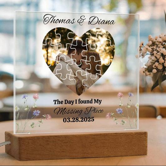 Found My Missing Piece | To My wife | Personalized Acrylic Square Plaque (Blk)