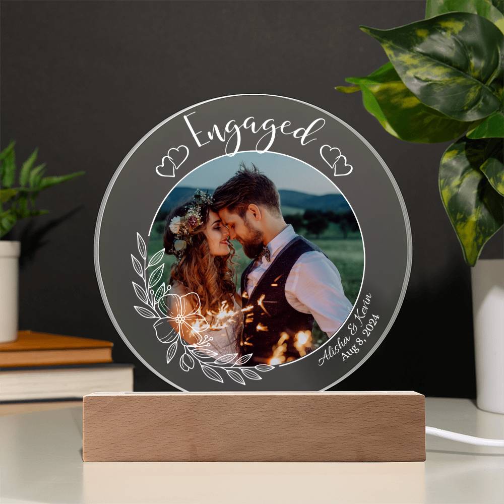 Personalized | Acrylic Circle Wedding Plaque (WHT)