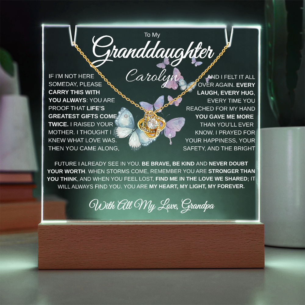 To My Granddaughter | My Heart | Personalized Keepsake Acrylic Bundle (Love Knot)
